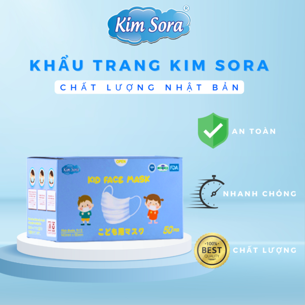 Khẩu trang y tế trẻ em xanh - Khẩu Trang Y Tế Kim Sora - Công Ty TNHH Kim Sora